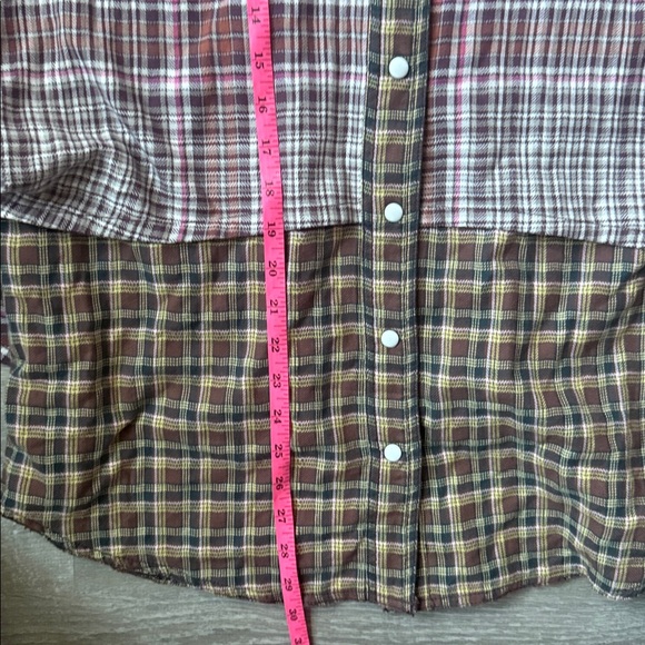 NEW Free People Layer it Up Plaid Flannel Snap Down Top Medium - Picture 10 of 10